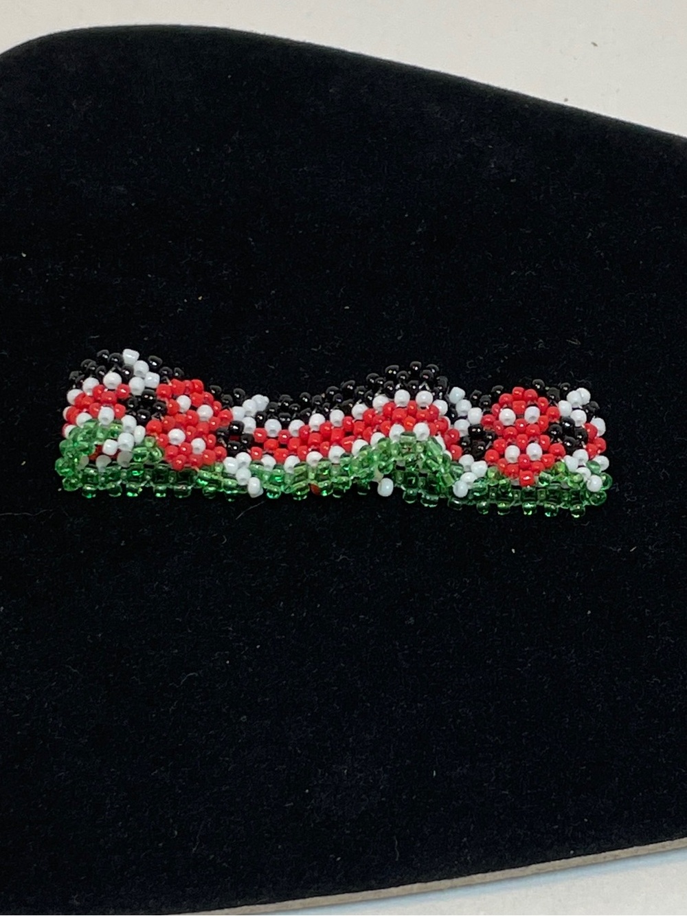 Handmade Seed Bead Slip On Bracelet Multicolor Artisan Vintage, Kenyan Flag, 7”